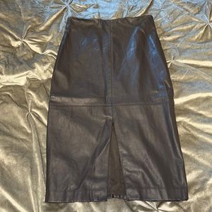 Pleather grey pencil skirt